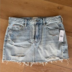 PacSun Light Blue Distressed Mini Skirt